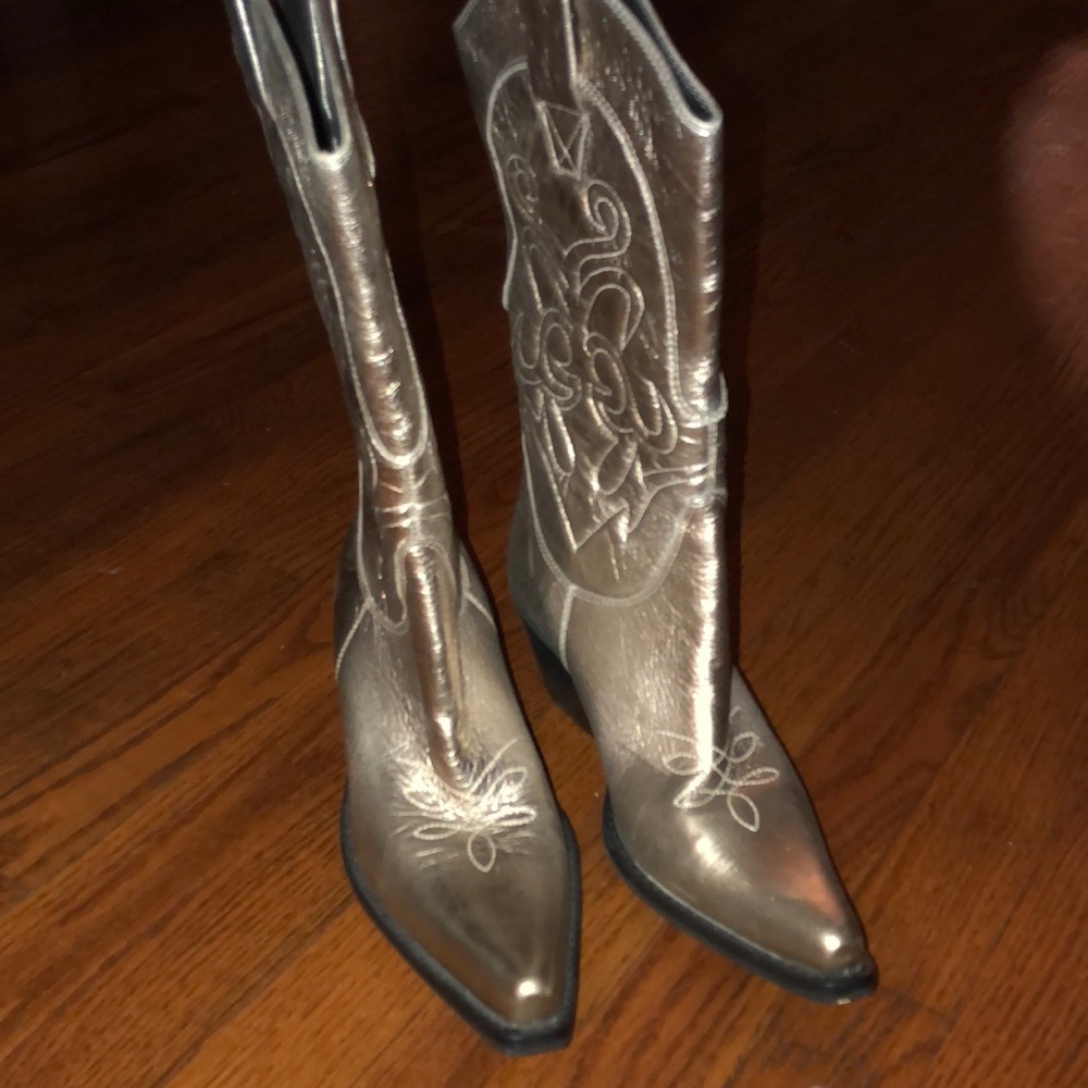 Gold cowboy boots